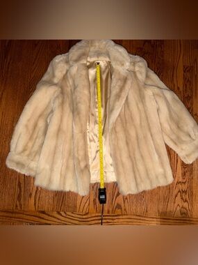 Tissavel of France Cream Fur Pea Coat